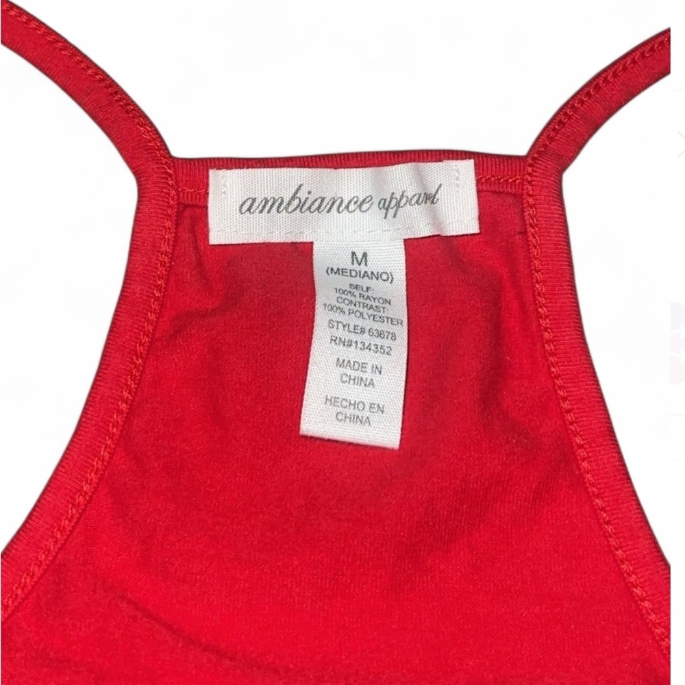 Ambiance Women’s Red Racer Back Top NWOT Size Medium - Picture 3 of 5
